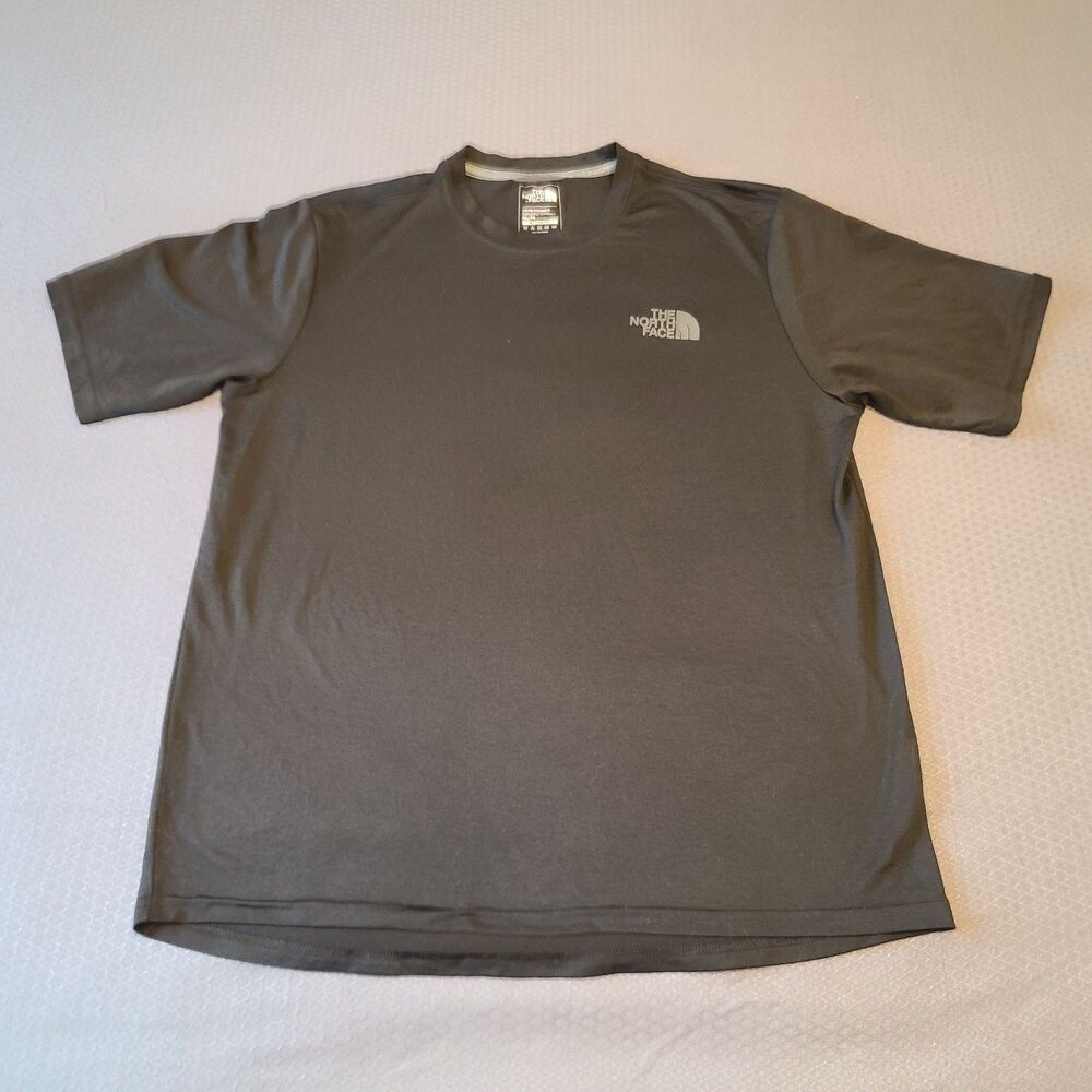 The North Face Shirt Mens Medium Black Flashdry Performance Shirt Polyester Logo